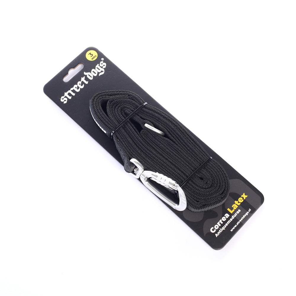Correa Larga para Perros - Latex Antiquemaduras | 3 mts | Black