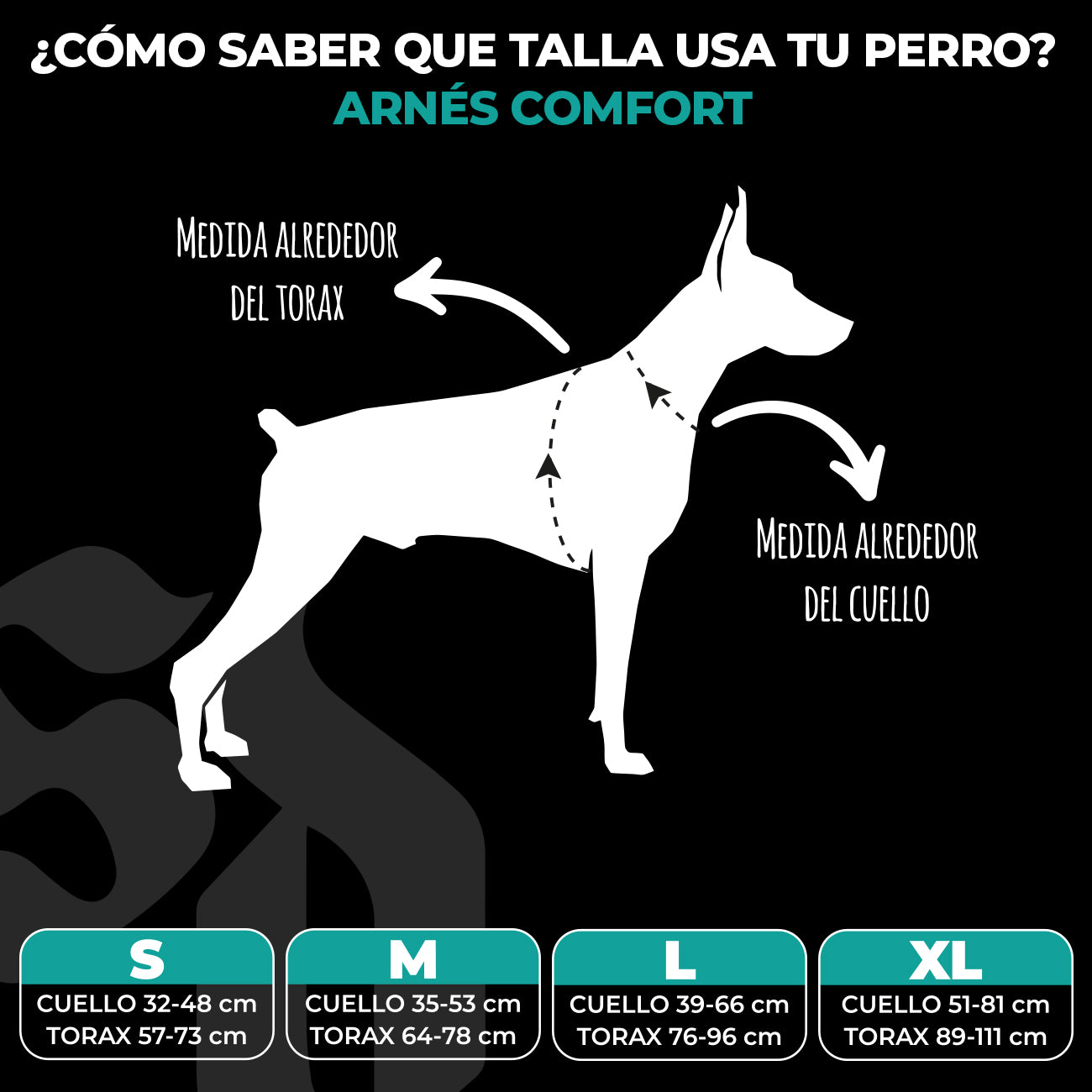 Medidas Arnés Comfort Streetdogs