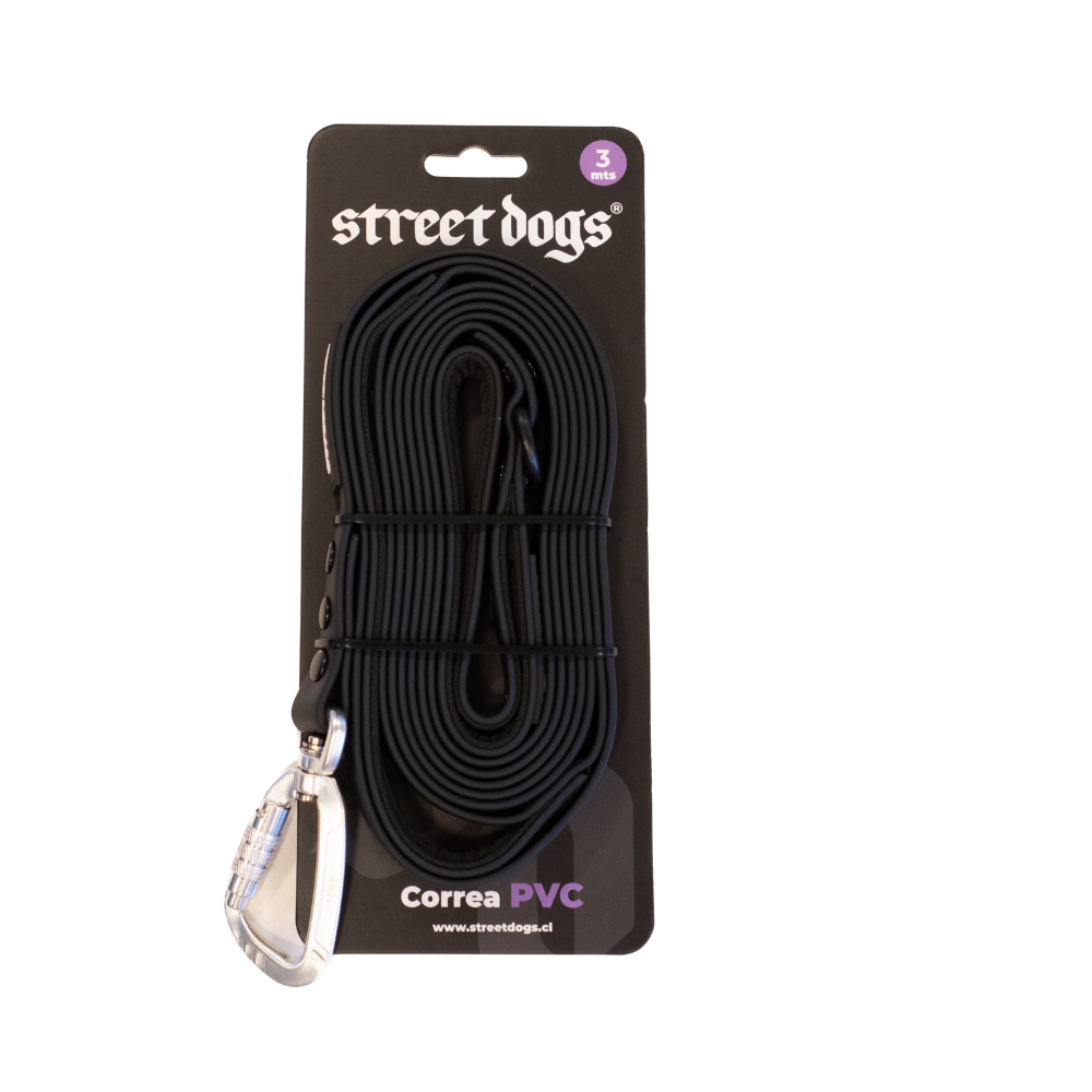 Correa Larga para Perros - PVC | 3 mts | Black