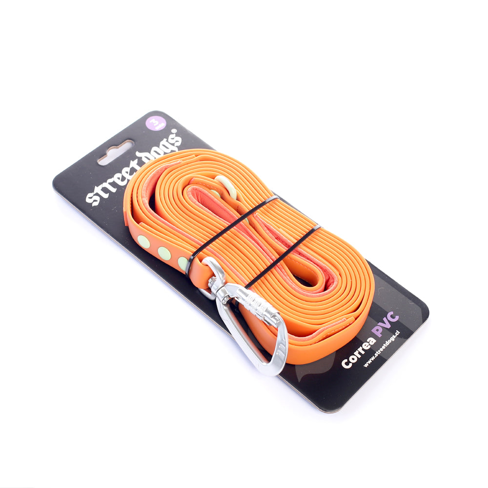 Correa Larga para Perros - PVC | 3 mts | Orange