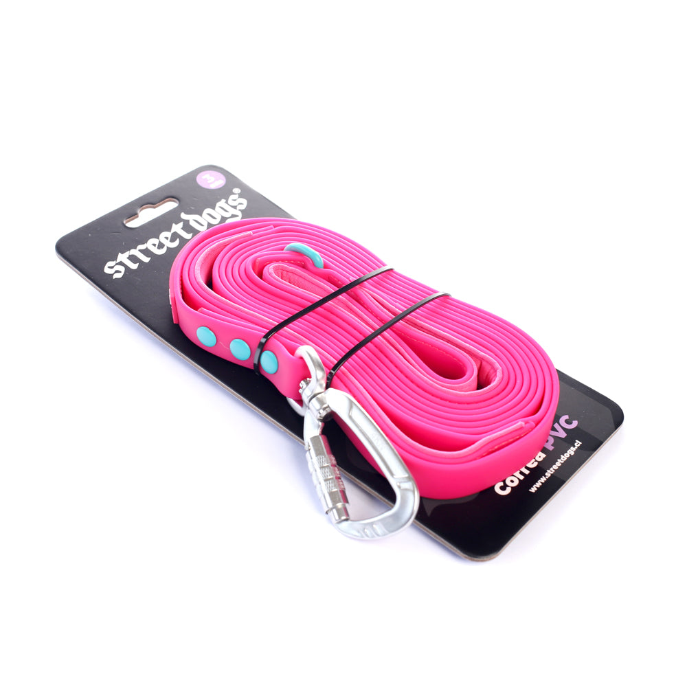 Correa Larga para Perros - PVC | 5 mts | Pink