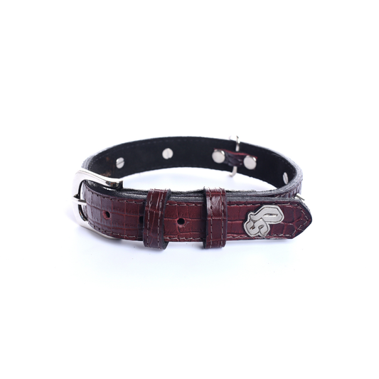 Collar Cuero 2.5 cm para Perros - Street Dogs - Red Wine
