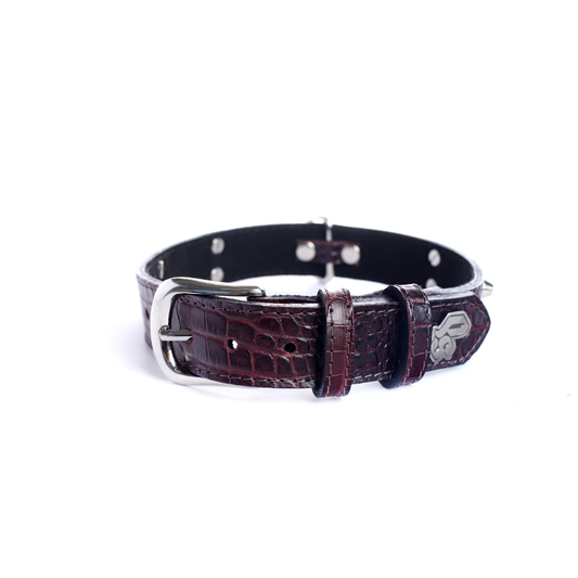 Collar Cuero 3 cm para Perros - Street Dogs - Red Wine