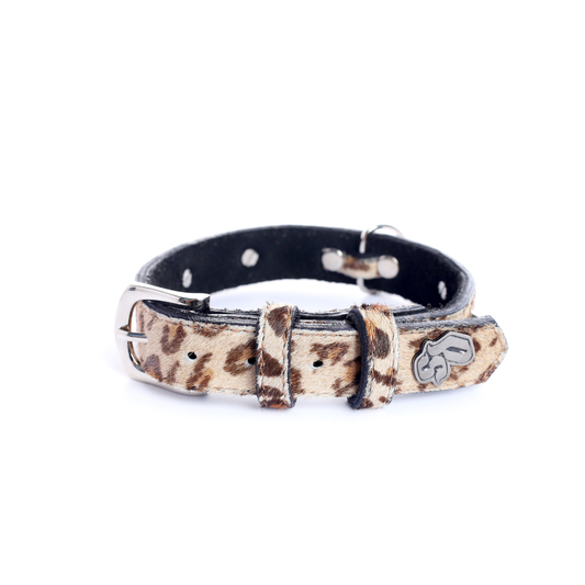 Collar Cuero 2.5 cm para Perros - Street Dogs - Animal Print Pelo Natural