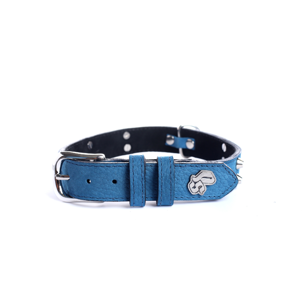Collar Cuero 3 cm para Perros - Street Dogs - Blue Mate