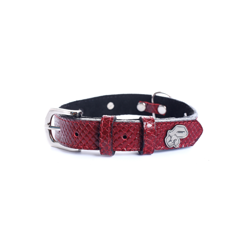 Collar Cuero 2.5 cm para Perros - Street Dogs - Dark Red