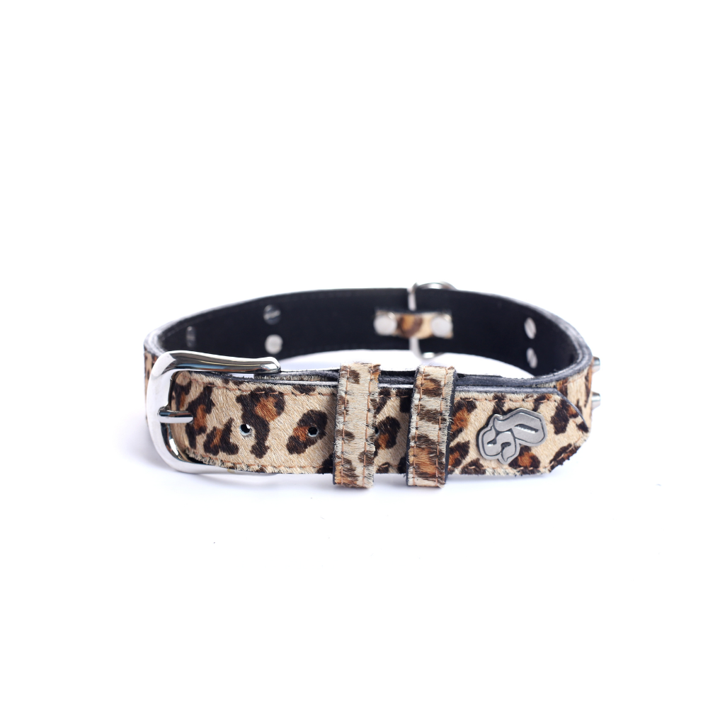 Collar Cuero 3 cm para Perros - Street Dogs - Animal Print Pelo Natural