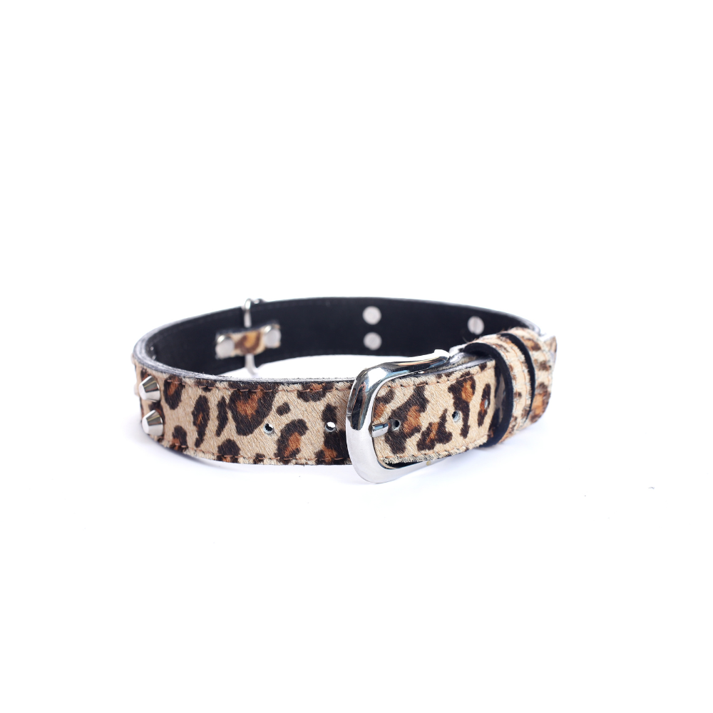 Collar Cuero 3 cm para Perros - Street Dogs - Animal Print Pelo Natural