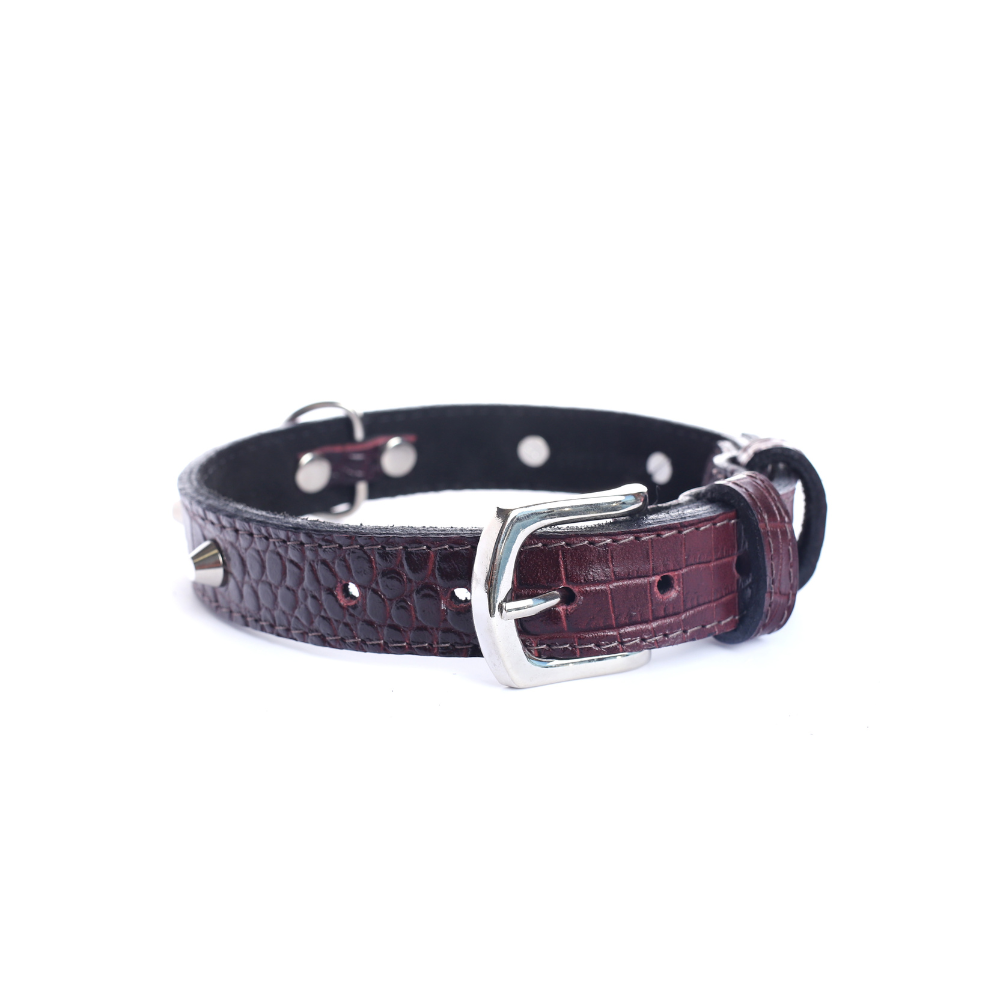 Collar Cuero 2.5 cm para Perros - Street Dogs - Red Wine