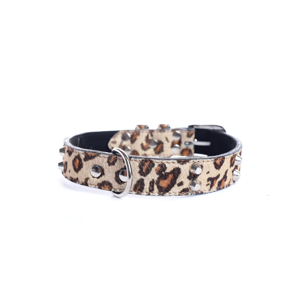 Collar Cuero 3 cm para Perros - Street Dogs - Animal Print Pelo Natural