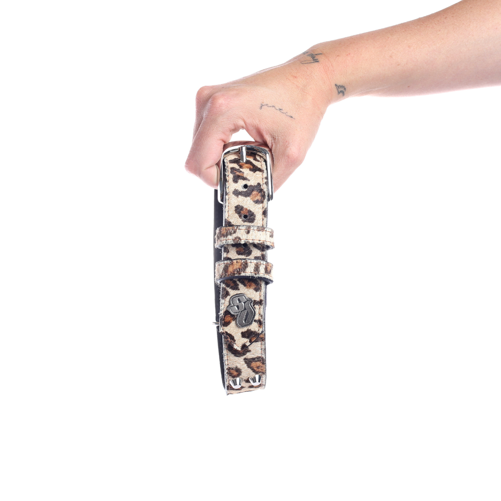 Collar Cuero 3 cm para Perros - Street Dogs - Animal Print Pelo Natural