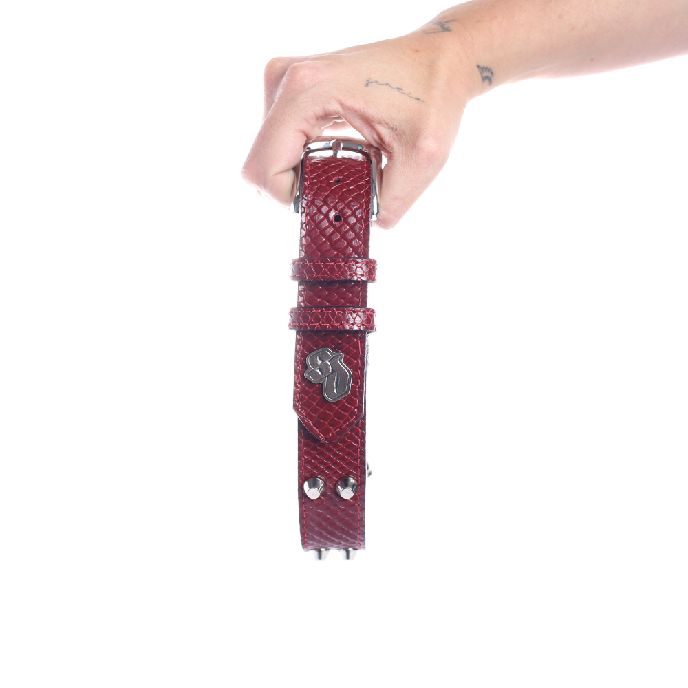 Collar Cuero 3 cm para Perros - Street Dogs - Dark Red