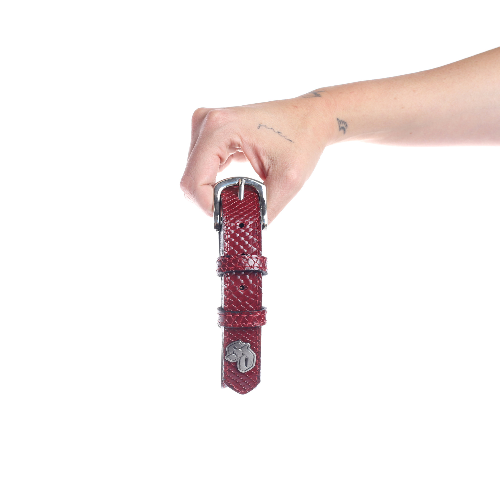 Collar Cuero 2.5 cm para Perros - Street Dogs - Dark Red
