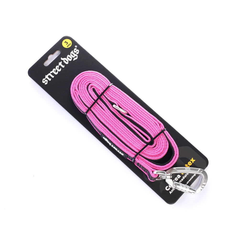 Correa Larga para Perros - Latex Antiquemaduras | 3 mts | Pink