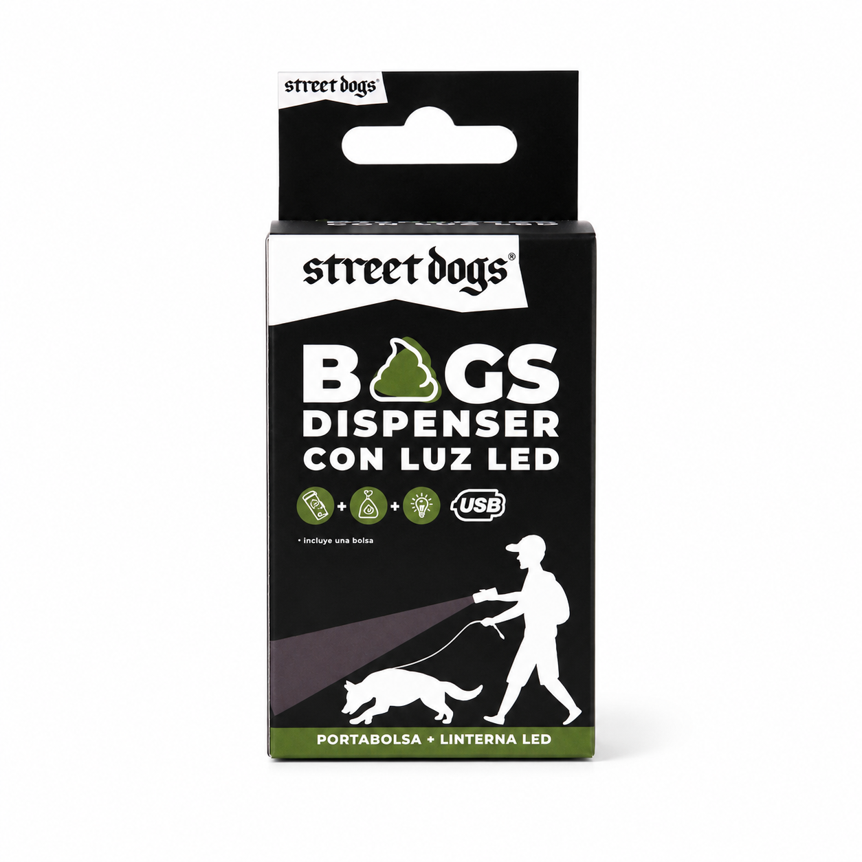 Dispensador de Bolsas con Linterna Recargable | Street Dogs