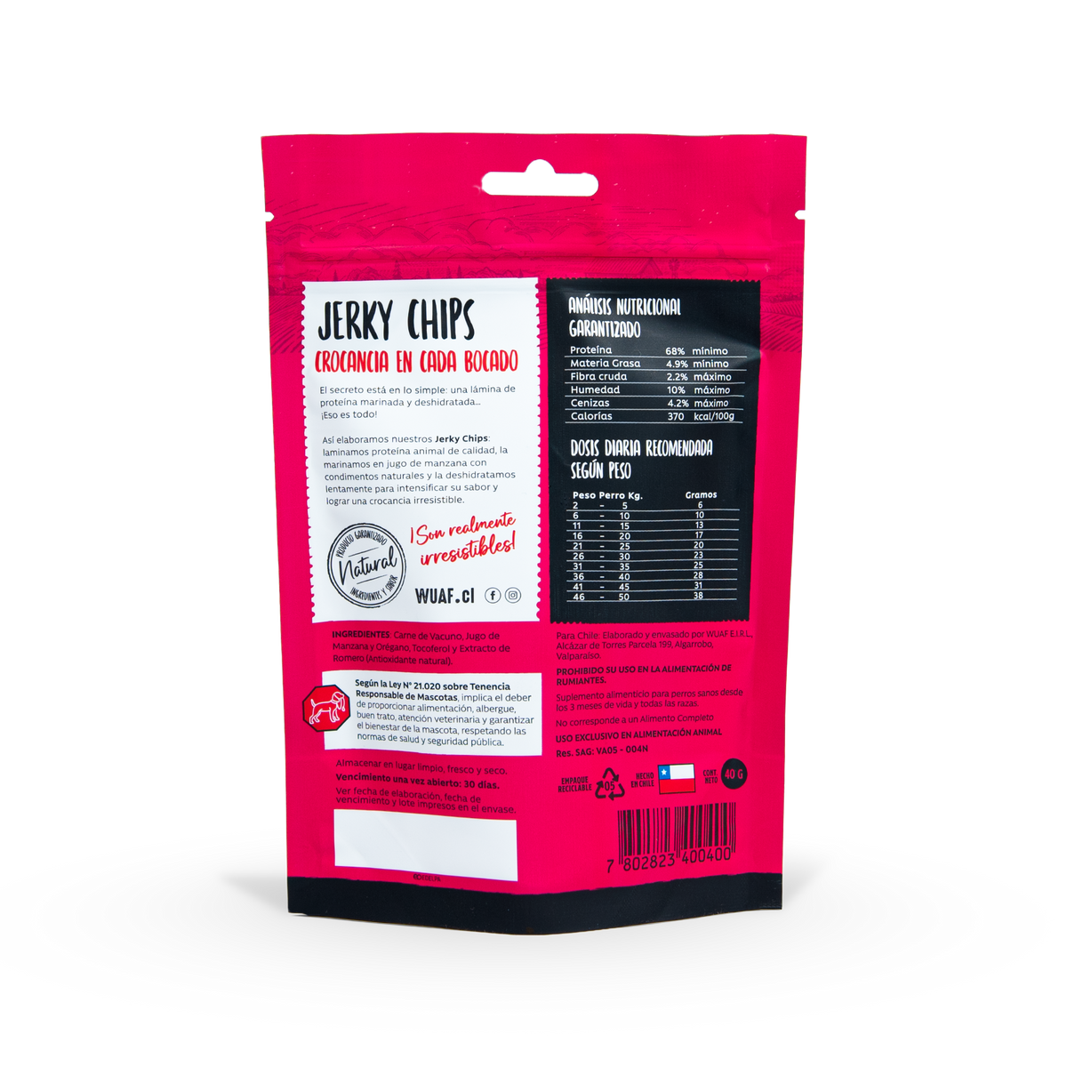 Wuaf Jerky Chips Carne