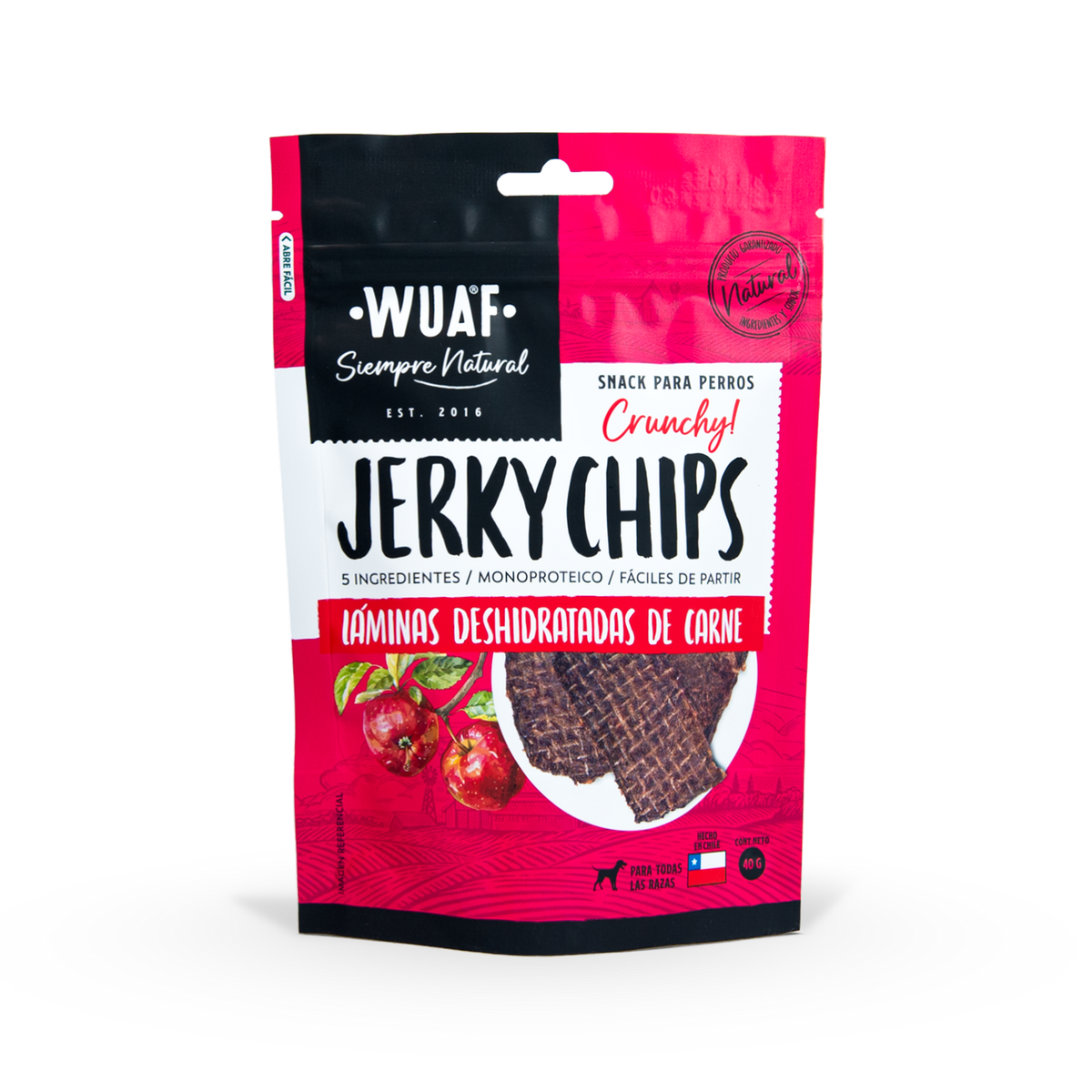 Wuaf Jerky Chips Carne