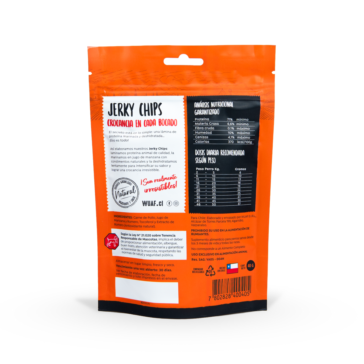 Wuaf Jerky Chips Pollo