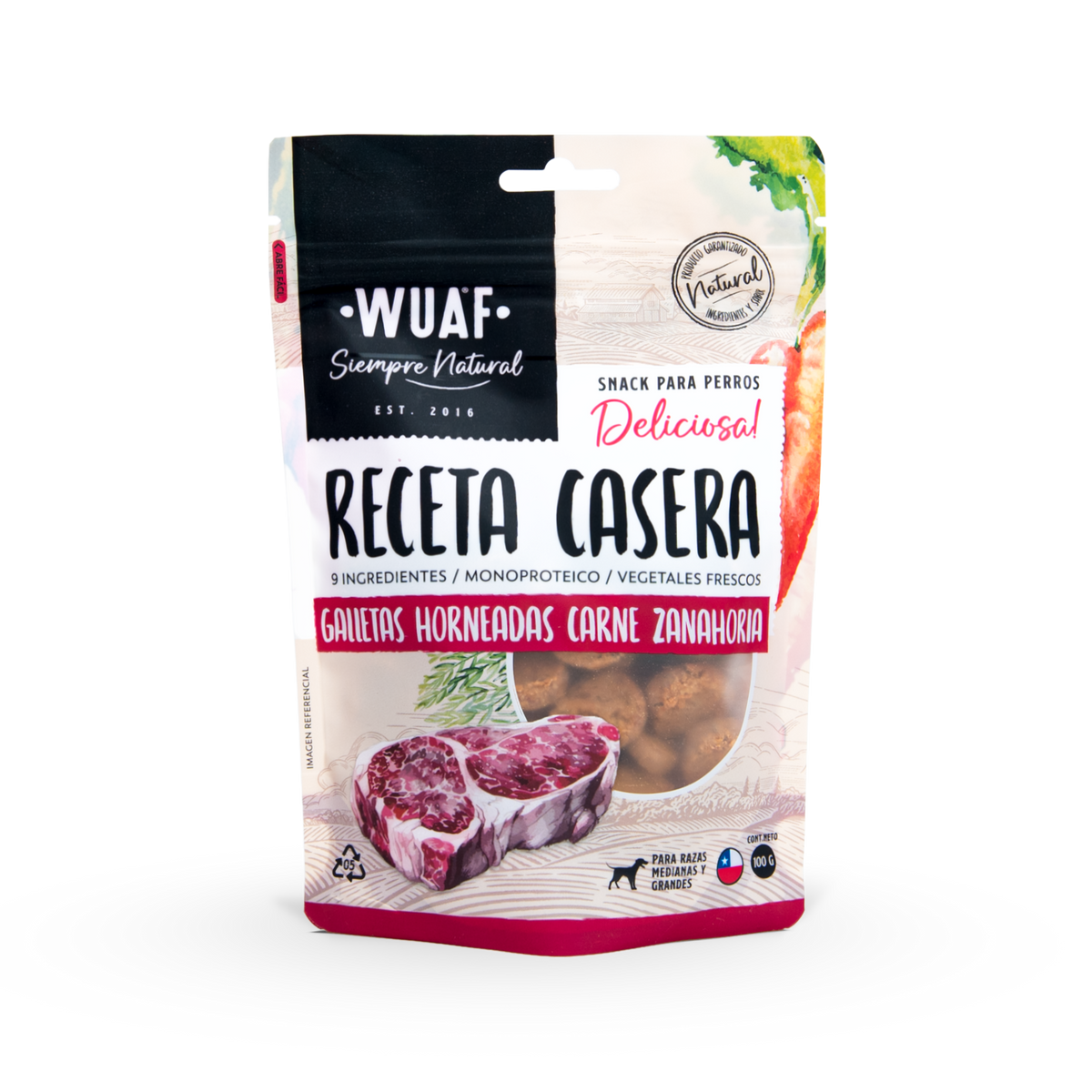 Wuaf Snack Carne Zanahoria