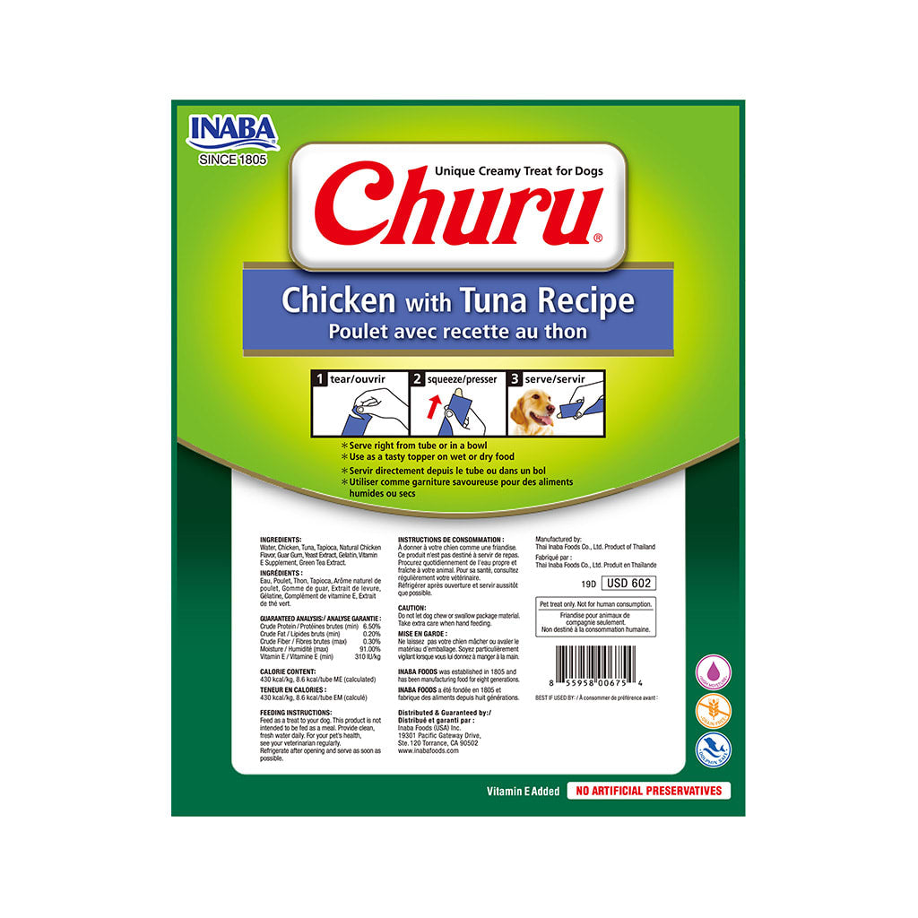 Churu para Perro - Sabor Pollo con Atún - 8 Tubos